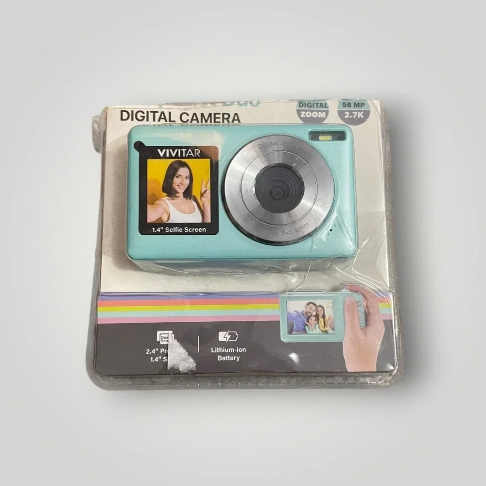 Vivitar SnapShot Duo Digital Camera Teal 56MP 2.7K Dual Screen‎ VXX2-GRN Vlog